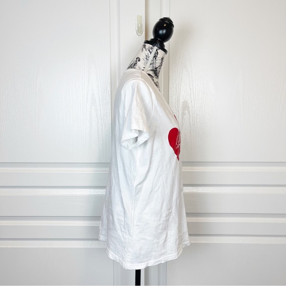 Love Moschino Triple Heart Logo T-Shirt in White - Picture 3 of 6